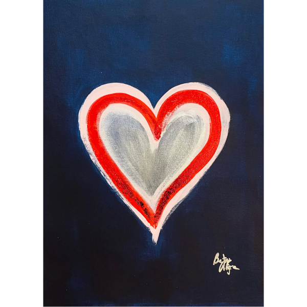 Lienzo Corazón Rojo
