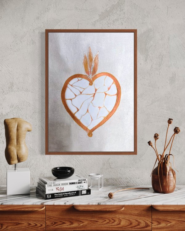 Corazón kintsugi - Impresión sobre lienzo
