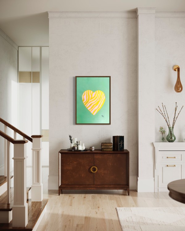 Corazón rayado - Impresión sobre lienzo