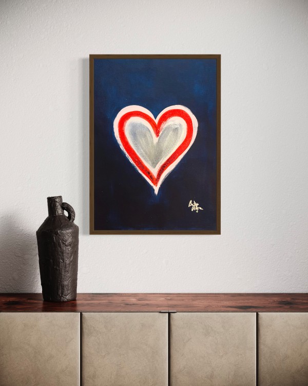 Lienzo Corazón Rojo