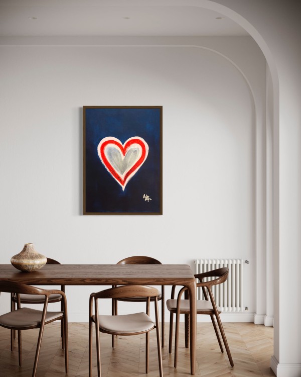 Corazón rojo - Impresión sobre lienzo